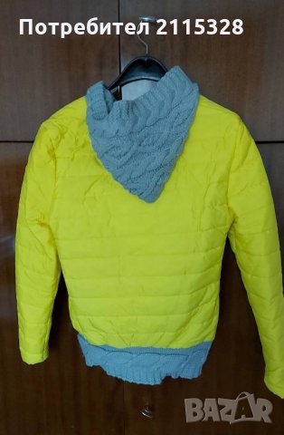 Зимно яке с плетена качулка, снимка 2 - Якета - 32222868