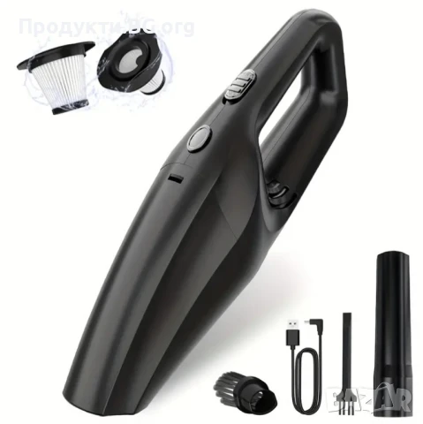 Портативна мощна прахосмукачка за кола и дом – USB зареждане, тиха и лека, снимка 10 - Аксесоари и консумативи - 50756848