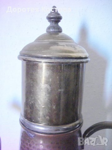 Стар чайник мед + месинг, снимка 2 - Антикварни и старинни предмети - 26880336