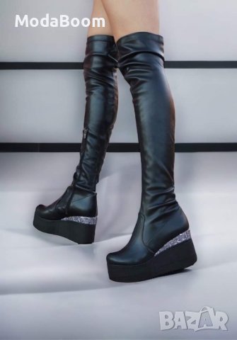 🔥Стилни кожени дамски ботуши на платформа / два цвята🔥, снимка 2 - Дамски ботуши - 43414752