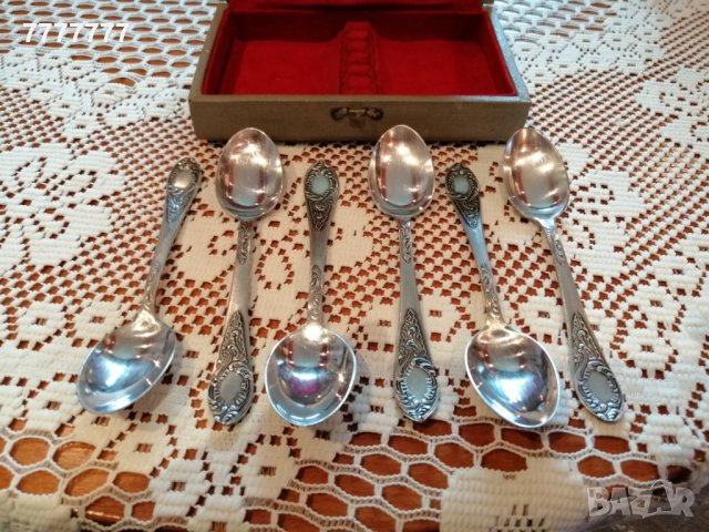 Старинен комплект руски лъжички дълбоко посребрени ., снимка 5 - Антикварни и старинни предмети - 27854743