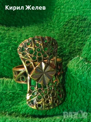 СТАРИНЕН АЖУРЕН с ПОЗЛАТА МЕДЕН РЕТРО ПРЪСТЕН РЪЧНА МАЙСТОРСКА ИЗРАБОТКА 47470, снимка 16 - Антикварни и старинни предмети - 47124166