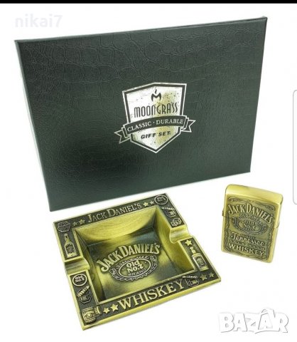 мъжки подаръчен комплект Jack Daniels бензинова запалка+пепелник, снимка 5 - Подаръци за мъже - 27252748