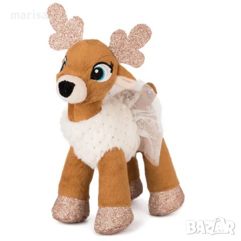 Плюшена играчка Коледен елен с рокля и блестящи рога, бяло Код: 011254-1, снимка 1 - Плюшени играчки - 43132256