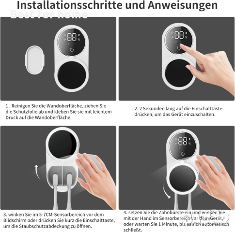 Преносим UV двоен стерилизатор за четки за зъби със сензор, автоматичен превключвател, снимка 8 - Други - 51856855