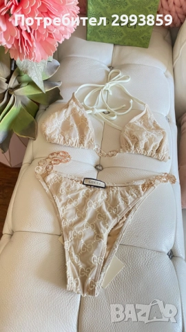 Бикини бански Гучи*Gucci technical gold chain, снимка 4 - Бански костюми - 51480412