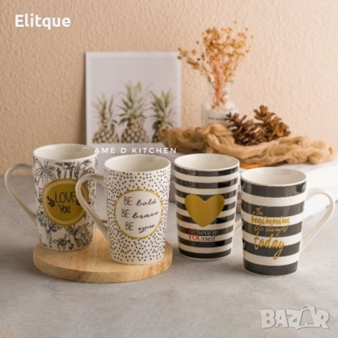 Керамична чаша, черно бели мотиви, 8.5X10.5CM, 200ML