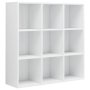 vidaXL Шкаф библиотека, бял гланц, 98x30x98 см, ПДЧ(SKU:801131, снимка 1 - Шкафове - 44031373