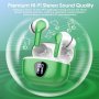 Нови Зелени Bluetooth 5.3 Безжични Слушалки с ENC Шумопотискане и Мощен Бас, снимка 4