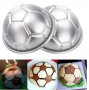 9 см футболна топка Полу сфера Алуминиева форма за шоколад, снимка 1