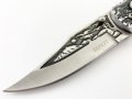 Руски сгъваем джобен нож с калъф АКУЛА ,сталь 65х13, снимка 4