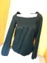 Черна блуза трико с дълъг ръкав С, снимка 1 - Блузи с дълъг ръкав и пуловери - 32976482