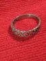 РОМАНТИЧЕН СРЕБЪРЕН ПРЪСТЕН ПРЕПЛЕТЕНИ СЪРЧИЦА СРЕБРО 900 СТАРА РЪЧНА АЖУРНА АРТ ИЗРАБОТКА 49365, снимка 11