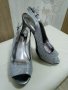 Сребърни сандали на NINE WEST - номер 37, снимка 1 - Дамски елегантни обувки - 26938958