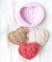 Плетено сърце плетиво плетка силиконов молд форма калъп фондан шоколад гипс сапун, снимка 1 - Форми - 38067827