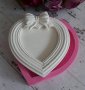 Голяма рамка сърце с пандела силиконов молд форма калъп фондан гипс декор