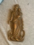 икона бронзов  релефен плакет, изобразяващ Мадоната с Младенеца, снимка 1