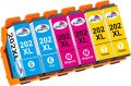 KINGWAY 202XL Цветни възстановени касети с мастило за Epson 202 202XL, 6 броя