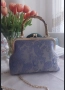 Красива дамска чанта с бродерия и  дръжка от бамбук, снимка 5