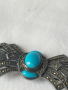Сребърна брошка с тюркоаз, снимка 4