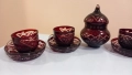 Кристален сервиз червен кристал , снимка 2