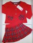 Коледен комплект в червено за момиче 86 размер от сако и пола Коледна визия