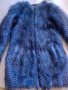 красиво синьо палто с косъм, снимка 1 - Палта, манта - 43800494