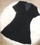 Черна кукленска рокля на бели точици, снимка 1 - Рокли - 40281733