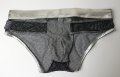 XL нови мъжки еротични слипове в сребристо и черна мрежа, снимка 8