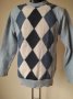 Продавам НОВ мъжки пуловер на цветни ромбоиди, снимка 5