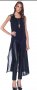 Дамски дълъг елек в черен цвят с декорация , снимка 1 - Елеци - 37770115