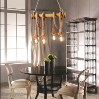 Бамбукова електрическа висяща лампа, креативна декорация, снимка 6 - Декорация за дома - 44894550