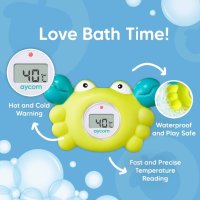 Прецизен Цифров 100% водоустойчив термометър за баня и стая Aycorn/LCD дисплей/LED аларма за t•, снимка 2 - За банята - 43340978