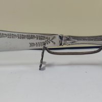 Старинен нож за риба със сребърна дръжка, снимка 1 - Антикварни и старинни предмети - 43659851