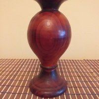 Стара дървена ваза-масивно дърво, снимка 4 - Вази - 27194381