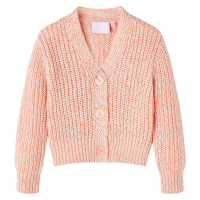 Детска жилетка, плетена, смесено розово, 128（SKU:14568, снимка 1 - Детски пуловери и жилетки - 44852355