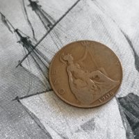 Монета - Великобритания - 1 пени | 1906г., снимка 1 - Нумизматика и бонистика - 33344043