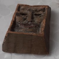 Дървена маска дърворезба  стара с подпис, снимка 2 - Други - 40211685