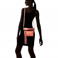 ПРОМО 🍊 GUESS 🍊 Малка кожена дамска чанта в розово златисто 20x14x9 см нова с етикети, снимка 8 - Чанти - 26374952