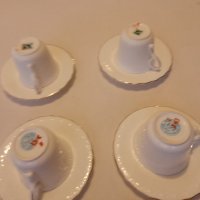 Чаши със чинийки за кафе от костен порцелан, снимка 8 - Антикварни и старинни предмети - 43126450