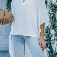 Дамска блуза тип кимоно в бял цвят, снимка 4 - Туники - 44862473