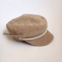 Дамски каскет с перли, шапка, снимка 4 - Шапки - 38114884