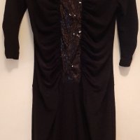 Стилна черна рокля,еластична, снимка 1 - Рокли - 39014985