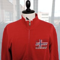 Napapijri Men's Red Long Sleeve Full Zipped Casual Track Jacket  - мъжко горнище размер L, снимка 2 - Суичъри - 43252709