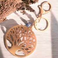 Метални ключодържатели ''Дървото на живота'' с висулка цветно кристалче, снимка 1 - Подаръци за жени - 39569226
