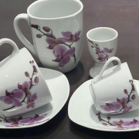 Комплект чаши Орхидея шесторен сет, снимка 7 - Чаши - 44884882