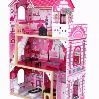 ПОСЛЕДНА БРОЙКА С НАМАЛЕНА ЦЕНА! Огромна дървена къща за кукли и принцеси на 3 етажа, снимка 3 - Кукли - 37798994