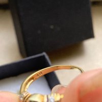 златен пръстен със сапфир , снимка 5 - Пръстени - 43730184