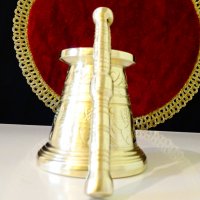 Гравиран бронзов хаван с чукало 540 гр. , снимка 3 - Антикварни и старинни предмети - 37998628
