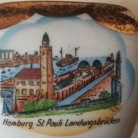 порцелан маркирана вазичка позлата ретро Хамбург, снимка 1 - Антикварни и старинни предмети - 27405185